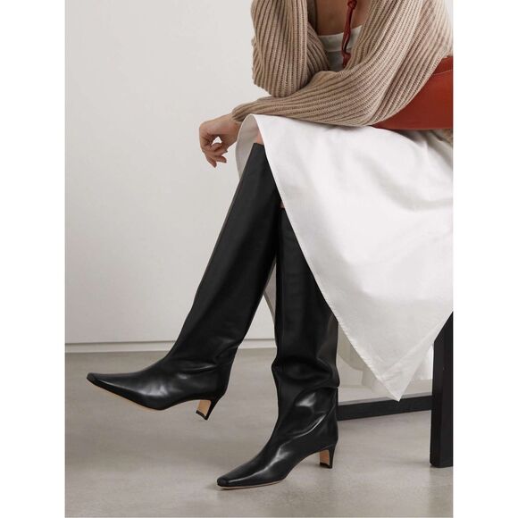 STAUD Wally leather knee boots EU37/US7 $495 - Picture 1 of 11